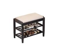 SBZIOJHDR Banc de Rangement pour Chaussures, Banc à Chaussures en Bois, Organisateur de étagère 2 Niveaux for l'entrée, Le Salon Peut contenir jusqu'à 300 kg