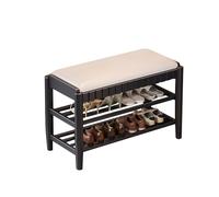 SBZIOJHDR Banc de Rangement pour Chaussures, Banc à Chaussures en Bois, Organisateur de étagère 2 Niveaux for l'entrée, Le Salon Peut contenir jusqu'à 300 kg
