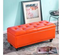SBZIOJHDR Banc de Rangement pour Chaussures, Banc de Bout lit avec Assise rembourrée et Repose-Pieds capitonné, idéal for l'entrée ou Le Salon