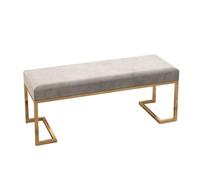SBZIOJHDR Banc de Rangement pour Chaussures, Banc Long en Velours Gris Clair avec Assise rembourrée et Structure Acier