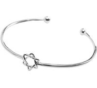 SBZIOJHDR bracelet, Bracelet étoile de David ouvert réglable for femmes, exquis, à la mode, en argent Sterling
