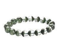 SBZIOJHDR bracelet en cristal, Bracelet extensible en quartz fantôme vert, bijoux cristal, bracelets de perles for cadeau méditation Reiki, 11 mm(11mm)