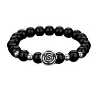 SBZIOJHDR Bracelet en diamants Bracelet d'équilibre en perles de grenat rouge et noir, talisman for la prospérité, l'argent chance, 7(1)