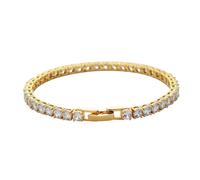 SBZIOJHDR Bracelet en diamants Bracelets de tennis for femmes, plaqué or 18 carats, classique, imitation diamant, coupe ronde, bracelets for, bijoux mariage, bal fin d'année, 3-5MM(Gold,4 mm)