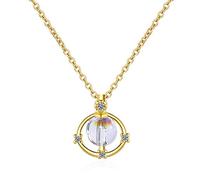 SBZIOJHDR collier, Collier avec pendentif planète en cristal bleu for femmes, en argent Sterling 100%, chaîne à maillons, bijoux fins, tendance, 925