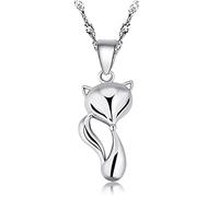 SBZIOJHDR collier, Collier en argent Sterling 925 for femmes, bijoux avec pendentif Animal renard, chaîne à maillons, ras du cou for fête de fiançailles et de mariage