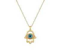 SBZIOJHDR collier, Collier Main de Hamsa Œil Maléfique for Femme - Pendentif Amulette Protection Plaqué Or 18 Carats avec Zirconium Cubique