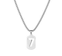 SBZIOJHDR collier, Collier pendentif en acier titane avec numéro 7 ajouré, style streetwear, bijou personnalisé