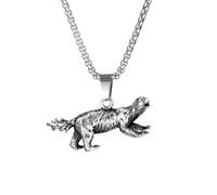 SBZIOJHDR collier, Collier pendentif en acier titane représentant un blaireau guerrier, style vintage animal sauvage