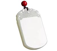 SBZIOJHDR collier en jadéite, Collier pendentif en jade vert naturel sculpté à la main - Colliers pendentifs for hommes et femmes(C 54 * 40 * 10mm)