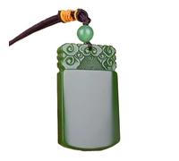 SBZIOJHDR collier en jadéite, Collier pendentif en jade vert naturel sculpté à la main - Colliers pendentifs for hommes et femmes(A 50 * 30 * 9mm)