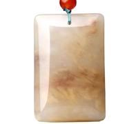 SBZIOJHDR collier en jadéite, Pendentif en jade blanc naturel Jinsiyu, symbole de sécurité et paix, porte-bonheur liberté. Yu Pei for hommes femmes(B 40 * 26 * 11mm)