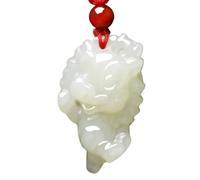 SBZIOJHDR collier en jadéite, Pendentif en jade blanc naturel, signe du zodiaque chinois, collier for homme, jadéite sculptée for femme(Dragons)