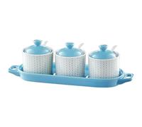 SBZIOJHDR Ensemble de pots à épices en céramique. Ensemble de récipients à épices en céramique avec cuillère et couvercle(B)