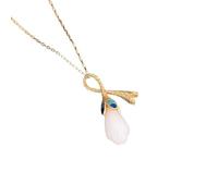 SBZIOJHDR pendentif en jade, Collier Feng Shui en jade, pendentif Magnolia porte-bonheur blanc bleu brûlé
