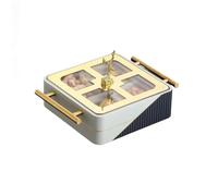 SBZIOJHDR plateau à fruits secs, Plats de service compartimentés avec couvercle, plateau collation multifonctionnel for fruits, noix, bonbons, craquelins et légumes(B)