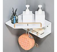 SBZIOJHDR Rangement pour Salle de Bain, Étagères de Salle Bain en Aluminium avec Porte-Savon, Support Rangement for Dentifrice et Organiseur Mural for épices Cuisine(Thickened Double Layer)
