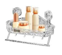 SBZIOJHDR Rangement pour Salle de Bain, Organisateur de Salle Bain Mural avec gobelets Rangement, Conception Peu encombrante for Un accès Facile aux Articles Toilette et Accessoires(Transparent,Con)