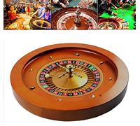 SBZIOJHDR Roulette de Casino, Roulette de Luxe en Bois 18 Pouces, Massif avec Double zéro, roulements précision qualité Casino, idéale for Les soirées Jeux