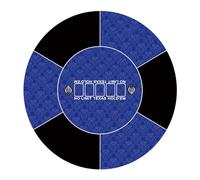 SBZIOJHDR Tapis de Poker Rond Professionnel for Texas Holdem avec Sac de Transport, Dessus de Table de Poker Portable(Blue,S)