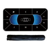 SBZIOJHDR Tapis de Poker Texas Hold'em jusqu'à 6 Joueurs, Disposition du Tapis de Table de Poker avec Sac de Rangement for Jeux de Poker(Black 10 Players,1.2 x 0.6 M)