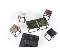 SC 54 Table Basse L80xP80xH25 Calacatta Veneto RAL 9005 Revêtement en Poudre Noir Profond Janua - SC 54