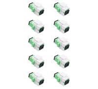 SC/APC Lot de 10 adaptateurs de coupleur fibre optique monomode Keystone | ≤ 0,2 dB IL, ≥ 50 dB RL, 1200-1600 nm, plus de 1000 cycles, manchon en céramique de zircone, support mural/panneau, CATV/FTTx