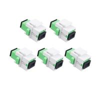 SC/APC Lot de 5 adaptateurs de coupleur fibre optique monomode Keystone | ≤ 0,2 dB IL, ≥ 50 dB RL, 1200-1600 nm, plus de 1000 cycles, manchon en céramique de zircone, support mural/panneau, CATV/FTTx
