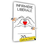 SC ® - Caducée Infirmière Libérale - Date Personnalisable - Sticker/Autocollant - Type de Pose Vitrophanie* (se Colle sur Le Pare-Brise à l'intérieur du véhicule) - 2023/2024