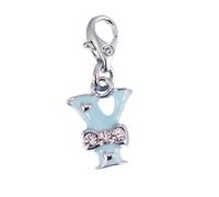 SC Crystal * Charm pour Femme * Entièrement en Métal rhodié * Couleur Bleu * Dimensions