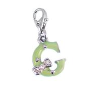 SC Crystal * Charm pour Femme * Entièrement en Métal rhodié * Couleur Vert * Dimensions