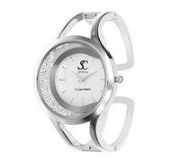 SC Crystal - Montre pour Femme, Ton Argent, Montre en Métal rhodié, Ajustable, Idée Montre Cadeau pour Femme - Cliquez sur Visiter la Boutique pour Voir nos Bijoux.