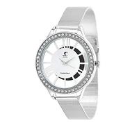 SC Crystal - Montre pour Femme, Ton Argent, Montre en Métal rhodié, Ajustable, Idée Montre Cadeau pour Femme - Cliquez sur Visiter la Boutique pour Voir nos Bijoux.