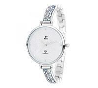 SC Crystal Montre Quartz pour Femme en métal rhodié