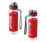 SC Freiburg Gourde Tritan rouge transparent avec manchon en silicone - Bouteille de 0,5 l