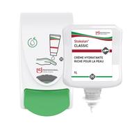 SC Johnson Professional Distributeur Manuel Mural - Crème Soin cutané - Blanc+ Recharge Stokolan Classic - 1 L - Crème Hydratante Riche - Peaux Sèches à Très Sèches - Usage Professionnel
