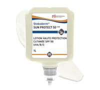 SC Johnson Professional Stokoderm Sun Protect 50 Pure - Crème SPF 50 - Recharge 1 L - Protection UVA/UVB/UVC - Usage professionnel