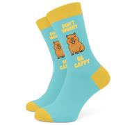 SC Products Chaussettes Capybara Don't Worry Be Cappy | Taille 37-40 Chaussettes amusantes en coton pour femme | Cadeaux de Noël positifs pour femme | Cadeaux de Noël animaux pour elle