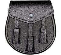 SC Sporran noir avec chaîne de kilt en cuir pur, design traditionnel