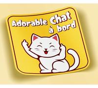 SC ® - Sticker/Autocollant - Adorable Chat à bord - Idée Cadeau Humour - Modèle Unique & Original - Fabrication Française