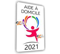 SC ® - Sticker/Autocollant - Caducée 2021 - Aide à Domicile - Type de pose Vitrophanie* (se colle sur le pare-brise à l'intérieur du véhicule) - Fabrication Française
