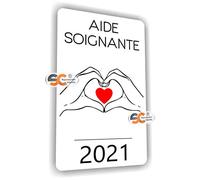 SC ® - Sticker/Autocollant - Caducée 2021 - Aide Soignante - Type de pose Vitrophanie* (se colle sur le pare-brise à l'intérieur du véhicule) - Fabrication Française