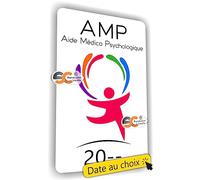 SC ® - Sticker/Autocollant - Caducée AMP - Aide Médico Psychologique - Date Personnalisable - Type de Pose Vitrophanie* (se Colle sur Le Pare-Brise à l'intérieur du véhicule) 2023-2024