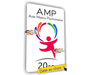 SC ® - Sticker/Autocollant - Caducée AMP - Aide Médico Psychologique - Date Personnalisable - Type de Pose Vitrophanie* (se Colle sur Le Pare-Brise à l'intérieur du véhicule) 2023-2024