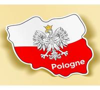 SC ® - Sticker/Autocollant - Carte Pologne 13 cm - Polonaise Polonais Map Drapeau - Modèle Unique & Original - Fabrication Française (Pologne)