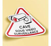 SC ® - Sticker/Autocollant - Cave sous Vidéo-Surveillance (15 cm) - Sécurité Dissuasif Caméra Alarme - Fabrication Française