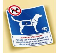 SC ® - Sticker/Autocollant - Chien Guide ou d’Assistance Autorisé - Signalétique Obligatoire Accès PMR - Article 88 loi du 11 février 2005 - Fabrication Française (Modèle 2-15 cm)