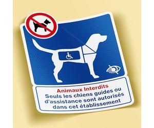 SC ® - Sticker/Autocollant - Chien Guide ou d’Assistance Autorisé - Signalétique Obligatoire Accès PMR - Article 88 loi du 11 février 2005 - Fabrication Française (Modèle 2-15 cm)
