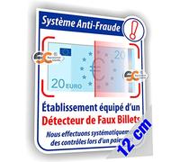 SC ® - Sticker/Autocollant - Détecteur de Faux Billet - Système Anti-Fraude - Fabrication Française (Hauteur 12 cm/Largeur 10 cm)