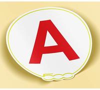 SC ® - Sticker/Autocollant - Disque A - Fiat 500 - Jeune Permis - Jeune Conducteur - 6 couleurs au choix - Fabrication Française (Jaune)